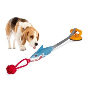 PROKEl Shark Shaped Pet Toy, Interactive TwineToy Ball Dog Toy With Suction Cup Pet Chew Toy Funny Dog toys SqueakyToys