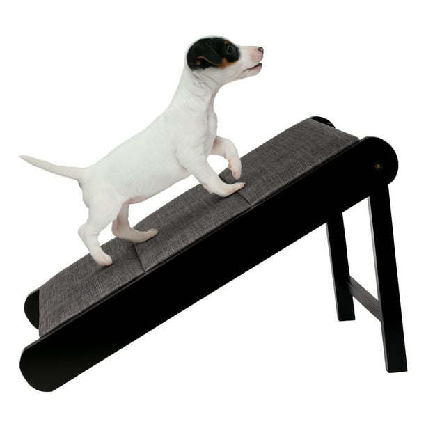 Foldable Wooden Dog Pet Ramp for Bed, Couch, or Vehicle (Black/Gray) Foldable Wooden Dog Pet Ramp for Bed, Couch, or Vehicle (Black/Gray)