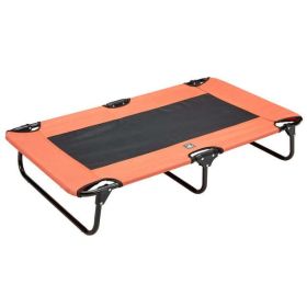 Folding Dog Cot mesh center for ventilation Orange & Gray