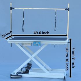Super Deluxe electric pet grooming table, 110V/220V professional, height adjust from 8 up to 36inch, support 150lbs