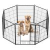 Dog Playpen Indoor Outdoor, 32" Height 8 Panels Fence with Anti-Rust Coating, Metal Heavy Portable