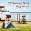 Dog Playpen Indoor Outdoor, 32" Height 8 Panels Fence with Anti-Rust Coating, Metal Heavy Portable