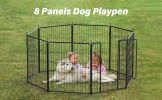 Dog Playpen Indoor Outdoor, 32" Height 8 Panels Fence with Anti-Rust Coating, Metal Heavy Portable