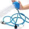 Portable Dog Shower. Easy Install. Supplies Water Spray for Dog Bath with Brush