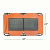Folding Dog Cot mesh center for ventilation Orange & Gray