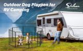 Dog Playpen Indoor Outdoor, 32" Height 8 Panels Fence with Anti-Rust Coating, Metal Heavy Portable
