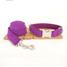 Pet bow tie Solid dog collar bow accessories (Option: Purple Aset-M)