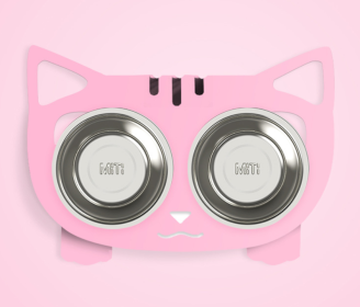 Anti-falling Dog Feeding Water Bowl (Option: Pink-Style2)