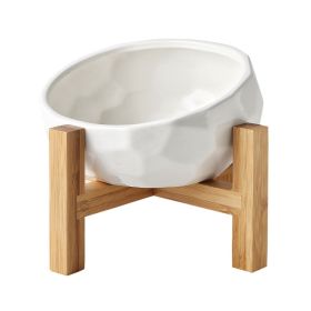 Pet bowl oblique dog bowl (Option: White 2pcs)