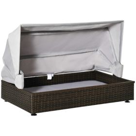 Dog Bed, Rattan Dog Sofa, with Tent (Option: Coffee Gray)