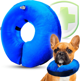 Inflatable Pet Collar dog collar Anti-bite Neck Elizabethan Collar Cute Dog Puppy Neck Protective Circle Collar For Small Large Dogs (Color: Blue, size: S)