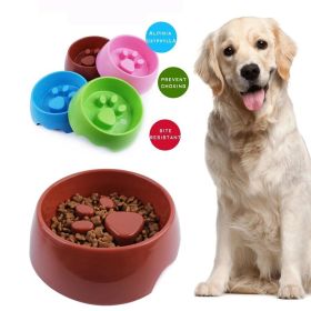 Pet Supplies Dog Cute Anti-choke Bowl Slow Food Bowl Thickened Plastic Bowl (Color: Blue)