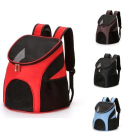 Portable Foldable Mesh Pet Carrier Dog Backpack Breathable Bag Dog Large Capacity Outdoor Travel Carrier Double Shoulder Bag (Color: Black, size: 30cmx24cmx33cm)