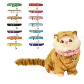 PU Leather Leash Pet Dog Collar Pet Supplies DIY Japanese Bell Collar Bell (Color: Blue, size: 25cm)