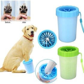 Pet Dog Paw Cleaner Cup Outdoor portable Soft Silicone Combs Quickly Wash Foot Cleaning Bucket Pet Foot Wash Tools (Color: Light Green, size: S)