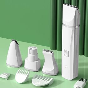 Dog Clipper Dog Grooming & Nail Grinder Kit With 4 Cutter Head & 4 Guide Combs (Color: Green)