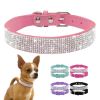 Dog Collar Crystal Glitter Rhinestone Pet Collars Zinc Alloy Buckle Collar For Small Medium Dogs Chihuahua Pug Dog Collar