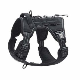 Tactical Dog Harness for Small Medium Dogs No Pull Adjustable Pet Harness Reflective K9 Working Military Training (Color: Army yellow, size: XL(Neck)