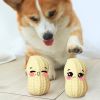 Funny Dog Squeaky Toys For Small Middle Dogs Bite Resistant Puppy Dogs Toys Pets Rubber Peanut Clean Tooth Chew Toy