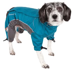 Helios Blizzard Dog Full-Bodied Adjustable Blue/Gray Reflective Dog Jacket (size: medium)