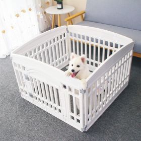 Portable Indoor Outdoor Small Pets Fence Folding Cage (Color: White)