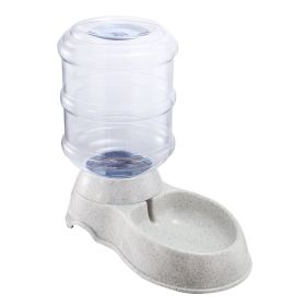 3.5L/1Gal Dog Water Gravity Dispenser Self-Dispensing (Color: Beige)