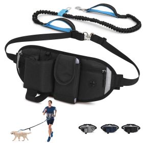 Dog Leash with Waist Bag for Walking Small Medium Large Dogs (Leash: 1 dog, Color: Black)