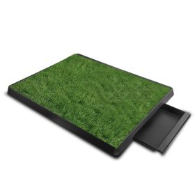 Dog Potty Training Artificial Grass Pad Pet Toilet Trainer Mat Puppy Loo Tray Turf (Color: Green)