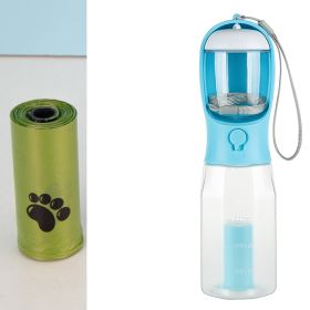 Portable Dog Water Bottle Food Feeder Poop Dispenser Bag 3 In 1 (Option: Turquoise)