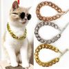 Pet gold collar Dog Chain Collar Keji Teddy Fadou domineering big gold necklace dog playing cool jewelry big gold chain