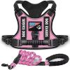 Pet Harness And Leash Set For Dog Adjustable No Pull Service Dog Vest Harness For Walking