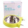 Stainless steel pet bowl hanging bowl tableware overturn proof dog bowl dog bowl feeder
