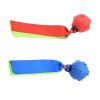 Funny Pets Dog Puppy Ball Teeth Toy Chew Dog Molar Pet Sound Ball Ribbon Throwing Interactive Super Bite-resistant