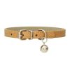 PU Leather Leash Pet Dog Collar Pet Supplies DIY Japanese Bell Collar Bell