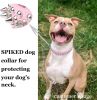Adjustable Microfiber Leather Spiked Studded Dog Collar with a Squeak Ball Gift for Small Medium Large Dogs
