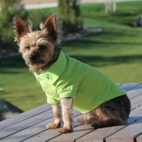 Dog Polos Solid (Color: Green Flash, size: X-Small)