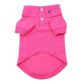 Dog Polos Solid (Color: Raspberry Sorbet, size: X-Small)